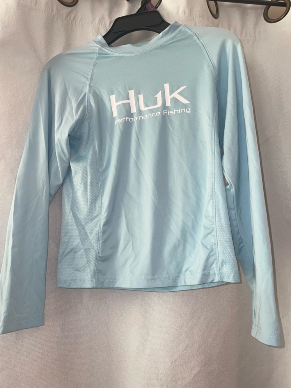 Huk Light Blue Long Sleeve Performance Fishing Shirt